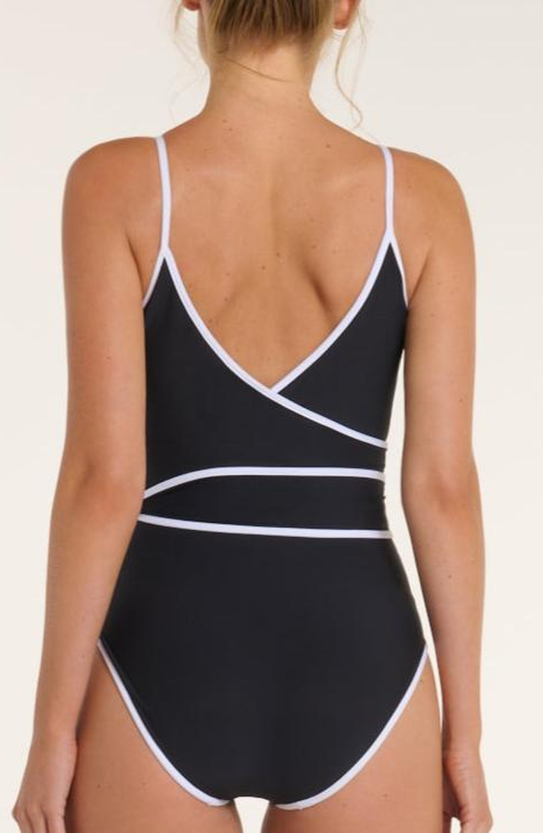 Hermoza Amelia V-Neck Wrap One-Piece Swimsuit, Alternate, color,