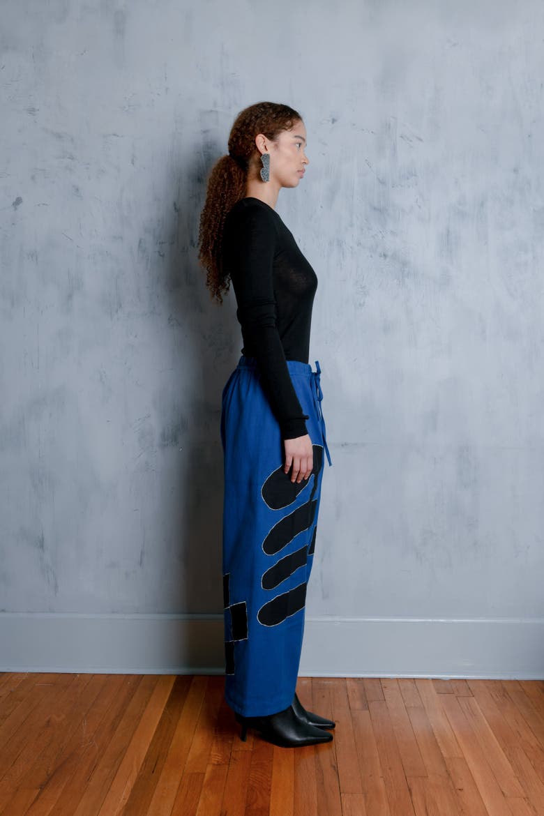 Yamina Abstract Applique Wide Leg Pant, Alternate, color, Orgone Applique