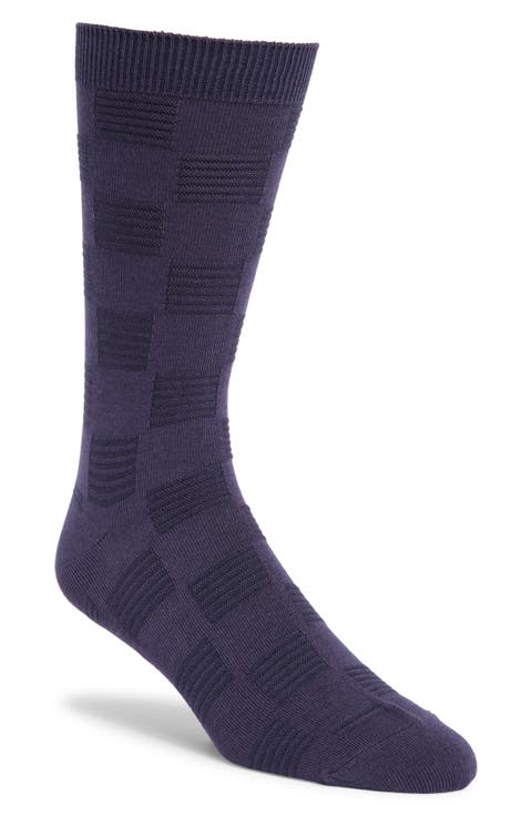 Textured Check Viscose Blend Socks