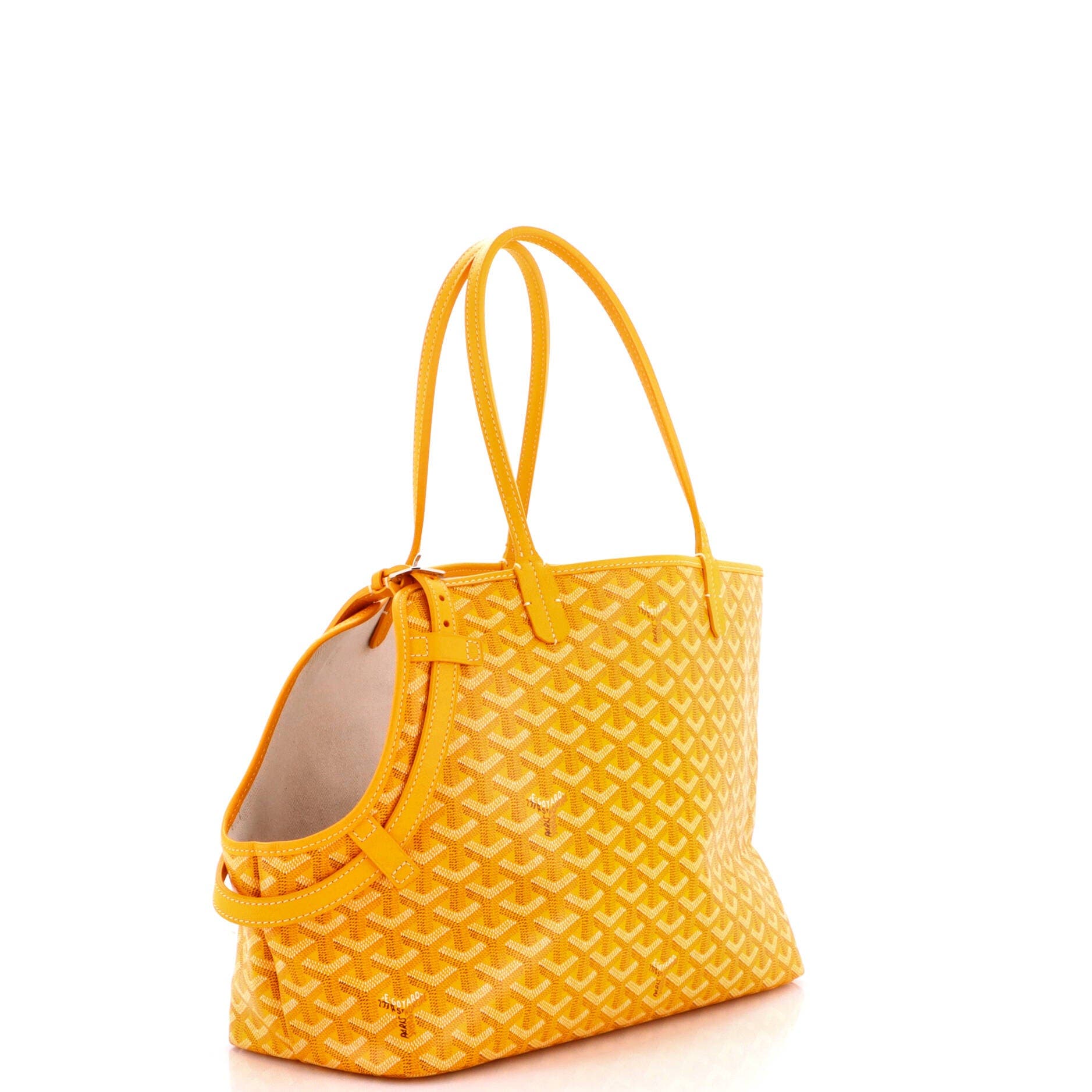 Chien Gris Pet Carrier Tote Coated Canvas, Alternate, color, Yellow