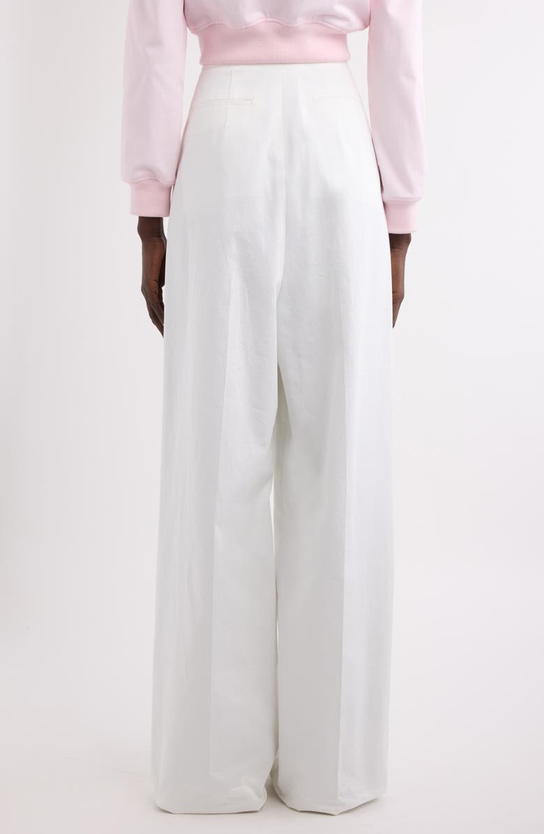Givenchy Pleated Cotton Wide Leg Pants, Alternate, color, White