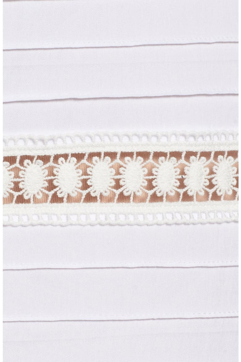 Lace Inset Cotton Blend Blouse, Alternate, color, WHITE