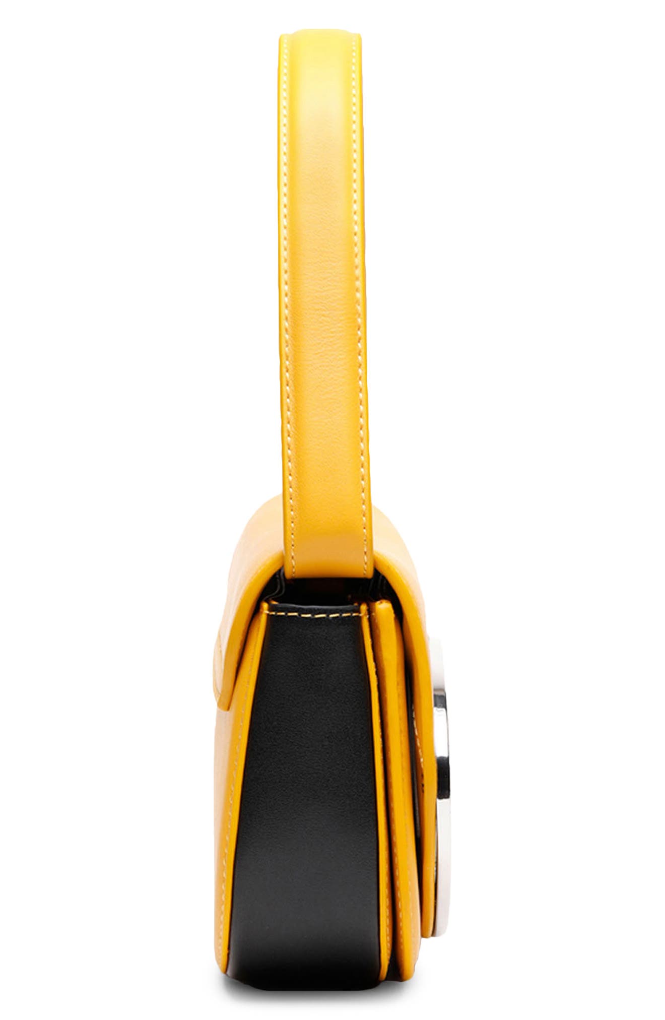 1DR Logo Leather Shoulder Bag, Alternate, color, GOLDEN/ YELLOW
