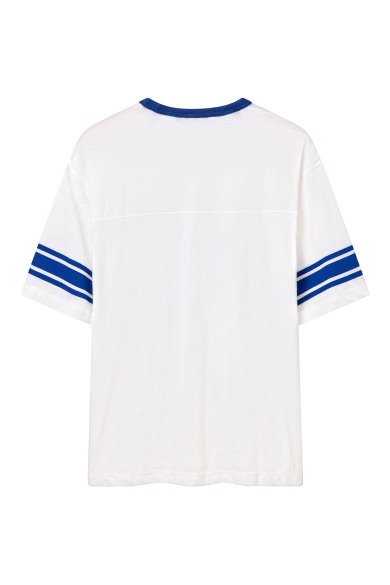 New England Patriots Stripe Ringer Graphic T-Shirt, Alternate, color, VINTAGE WHITE