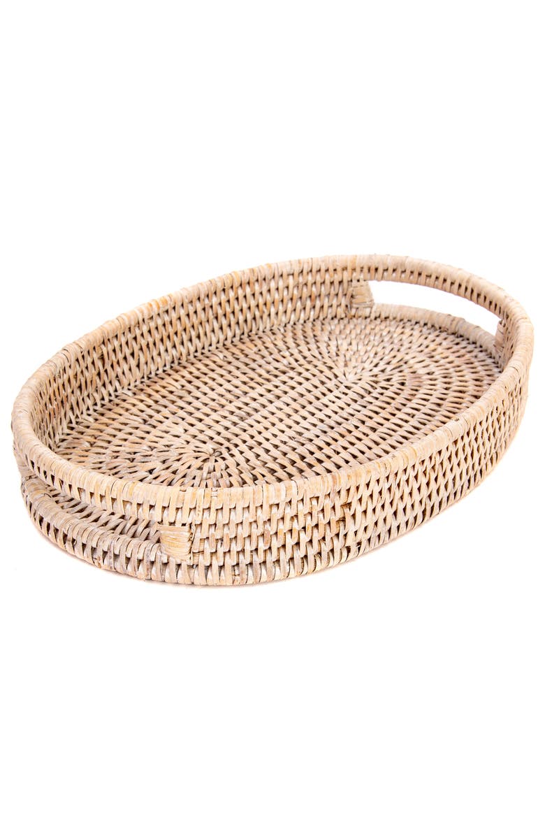 Artifacts Trading Company<sup>™</sup> Artifacts Rattan Oval Vanity Tray, Main, color, White Wash