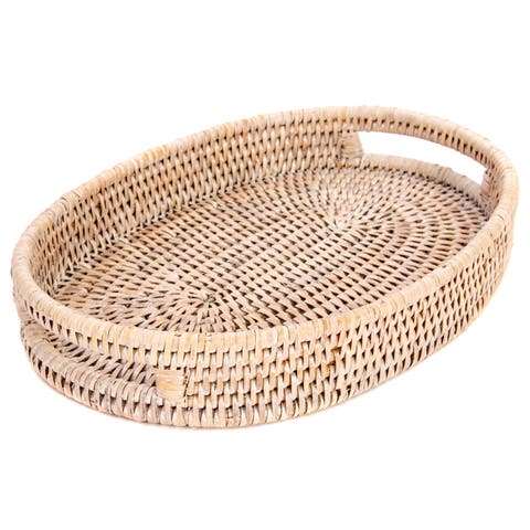 Artifacts Rattan Oval Vanity Tray