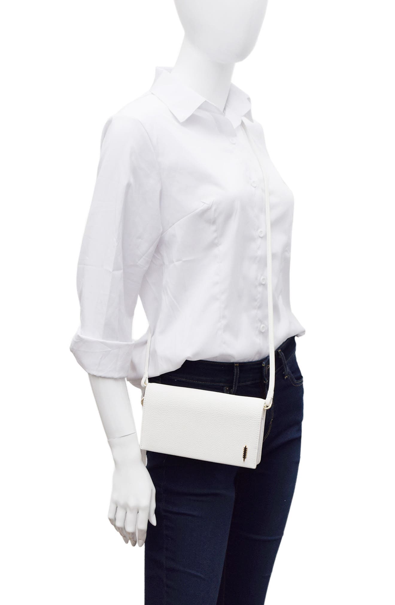 Thacker Aris Soft Pebble Crossbody Bag, Alternate, color, White