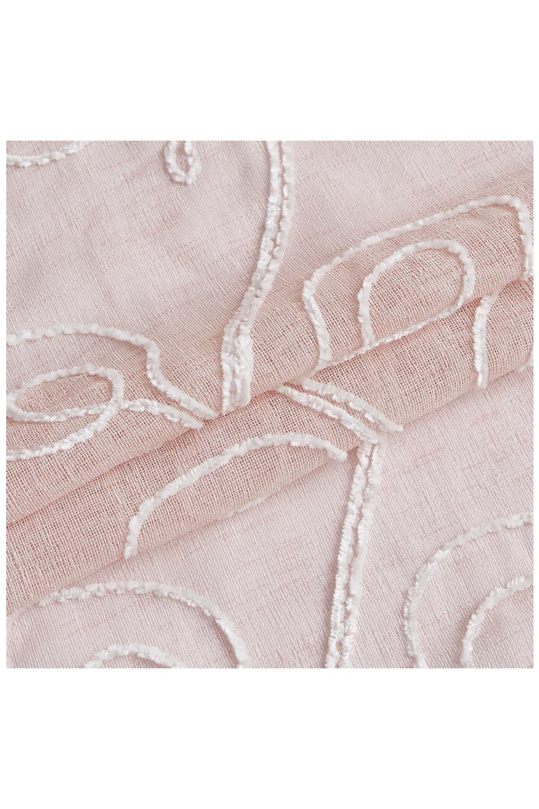 Set of 2 Embroidered Sheer Curtain Panels, Alternate, color, BLUSH