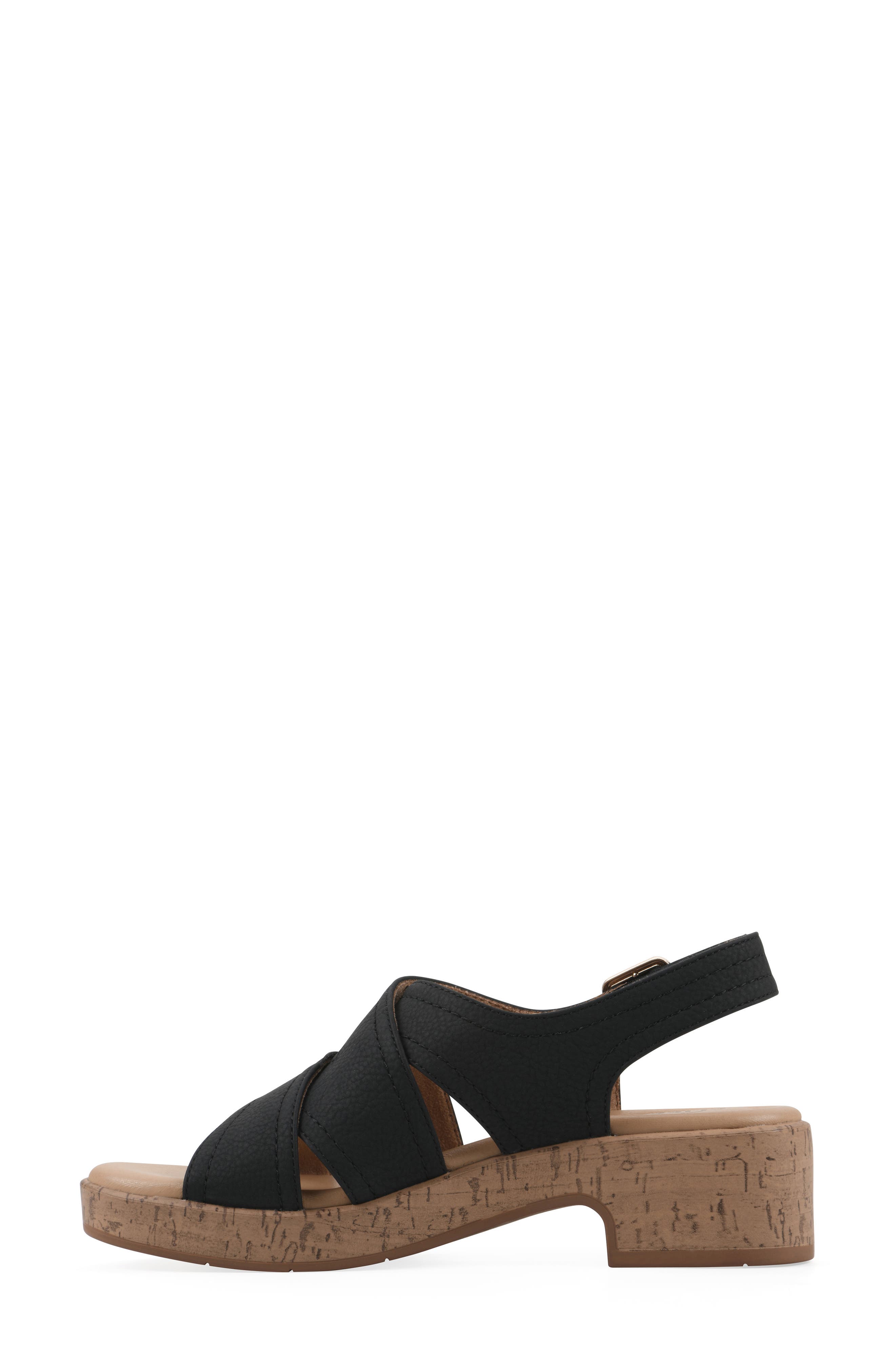 CLIFFS BY WHITE MOUNTAIN Finlee Block Heel Sandal, Alternate, color, Black Nubuck