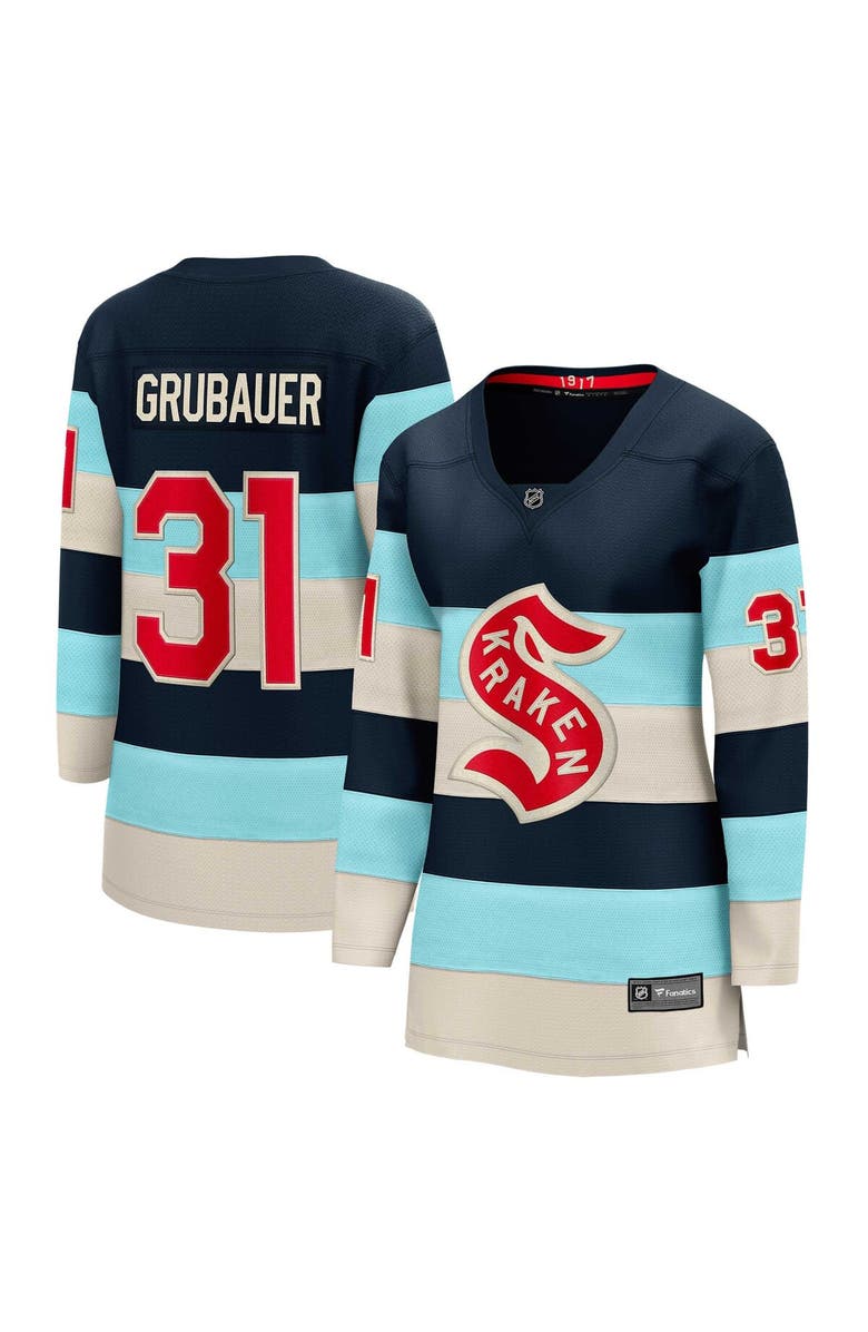 FANATICS Women's Fanatics Branded Philipp Grubauer Deep Sea Blue Seattle Kraken 2024 NHL Winter Classic Breakaway Player Jersey, Alternate, color, 