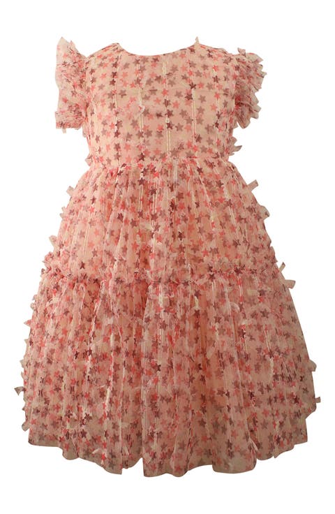 Star Print Tulle Tiered Party Dress (Baby)