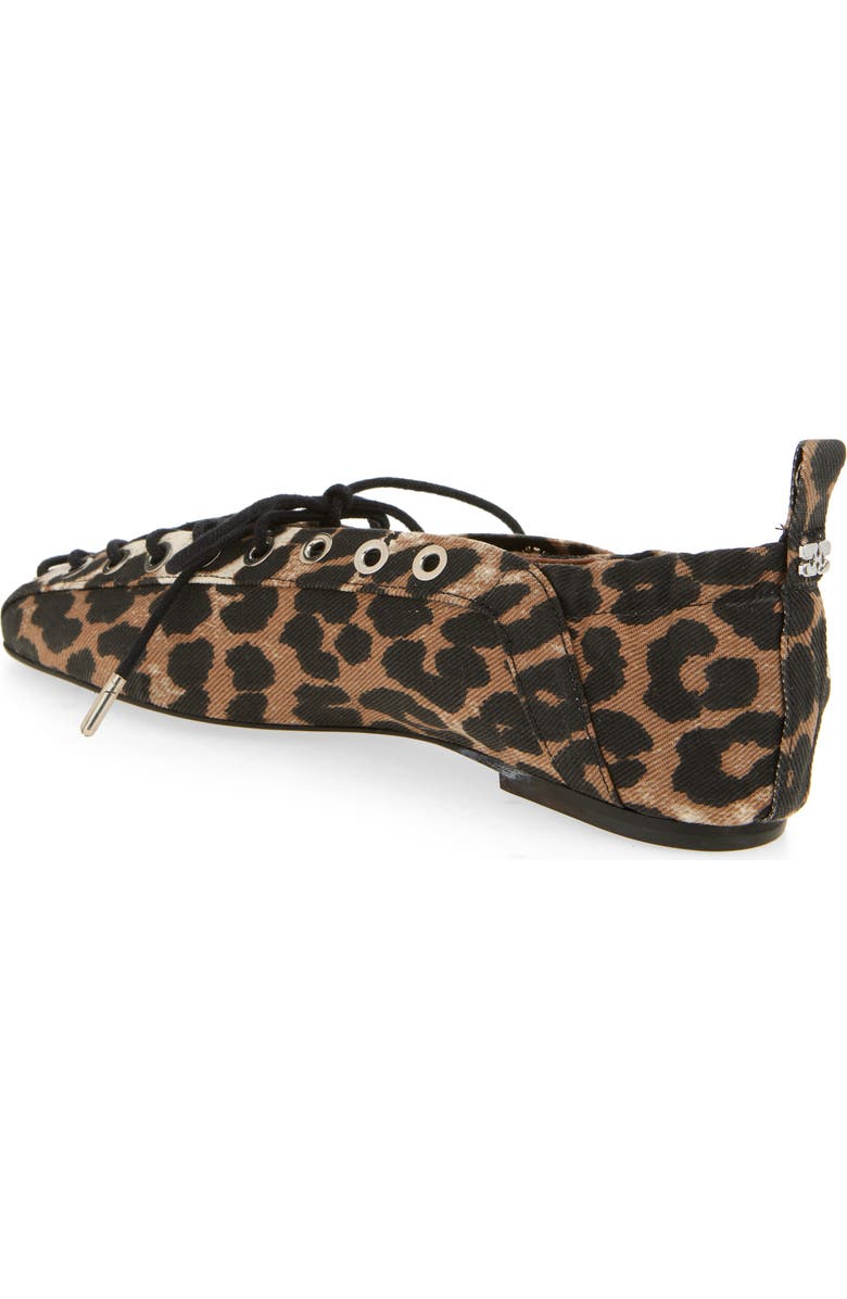 Ganni Ghillie Ballerina Flat, Alternate, color, Leopard