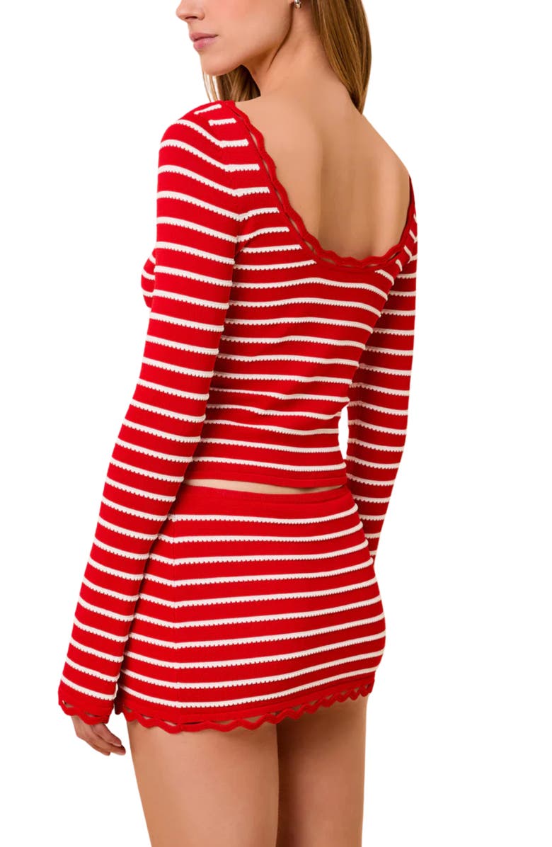 Solid & Striped The Peneope Stripe Top, Alternate, color, Lipstick Red