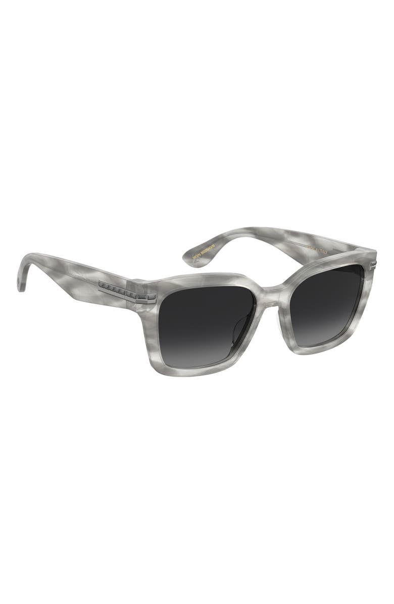 Stuart Weitzman 54mm Gradient Polarized Square Sunglasses, Alternate, color, Grey Havana/ Dark Grey Sf