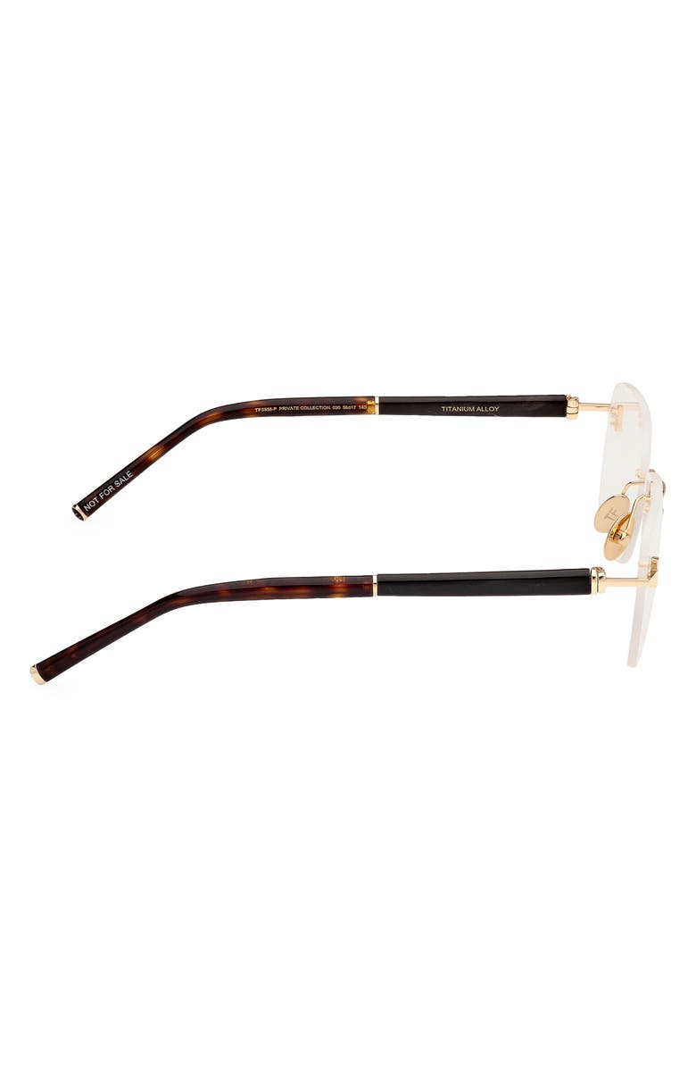 TOM FORD 56mm Rectangular Optical Glasses, Alternate, color, Yellow / Black / Striped Brown