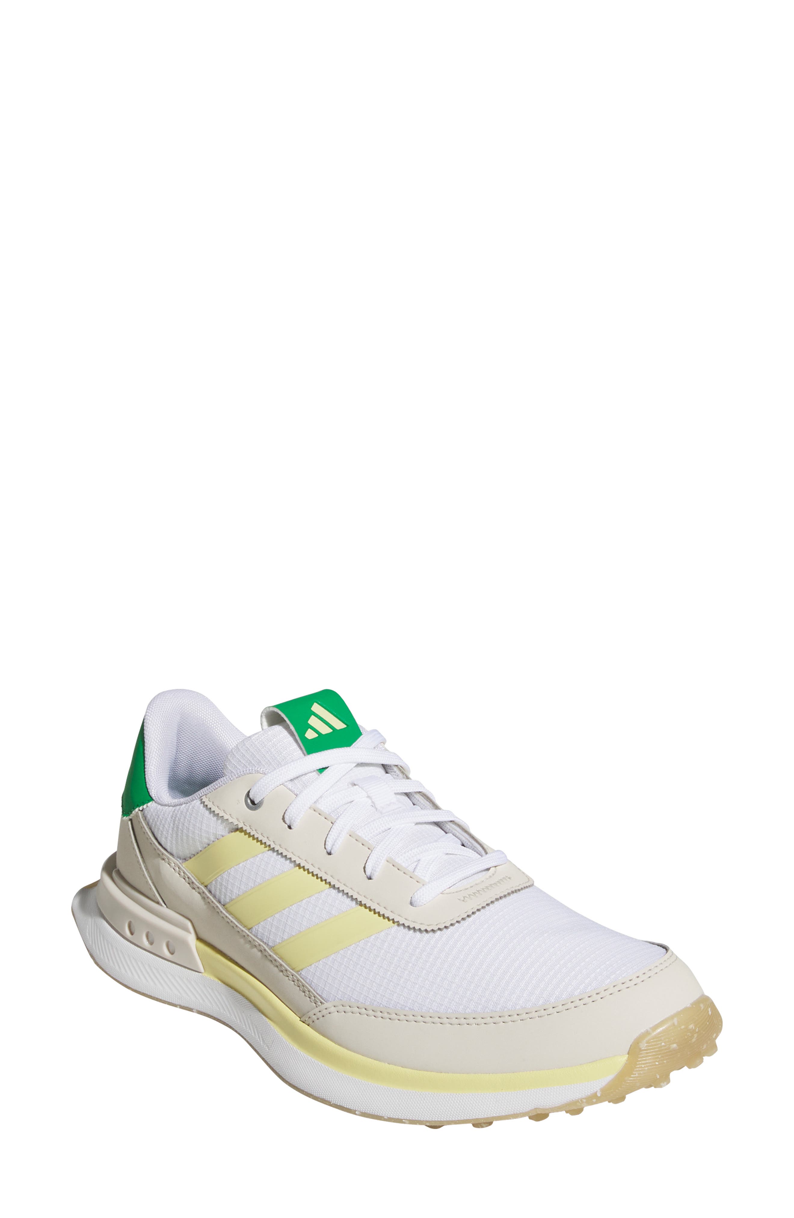 S2G 24 Waterproof Spikeless Golf Shoe, Main, color, FEATHER WHITE/YELLOW/ GREEN