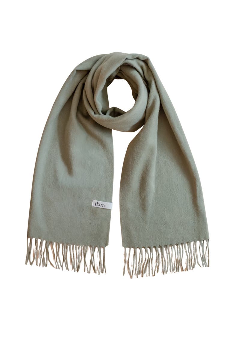 Lambswool Block Color Oversized Scarf, Main, color, Olive