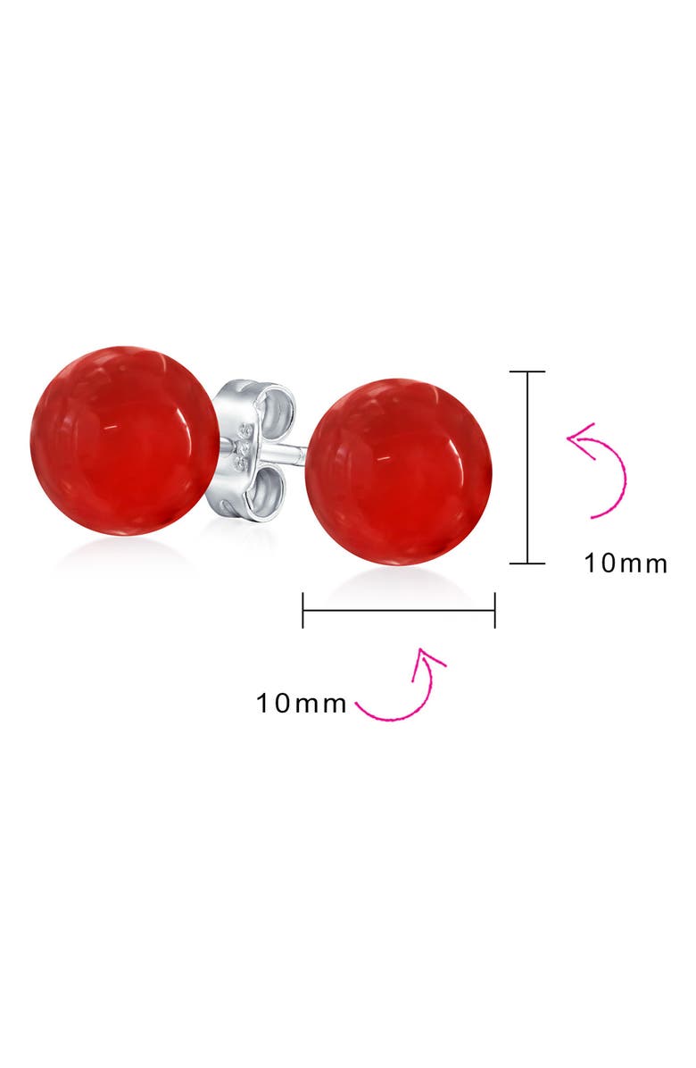 BLING JEWELRY Set of 3 Semiprecious 10mm Stud Earrings, Alternate, color, Multi Color