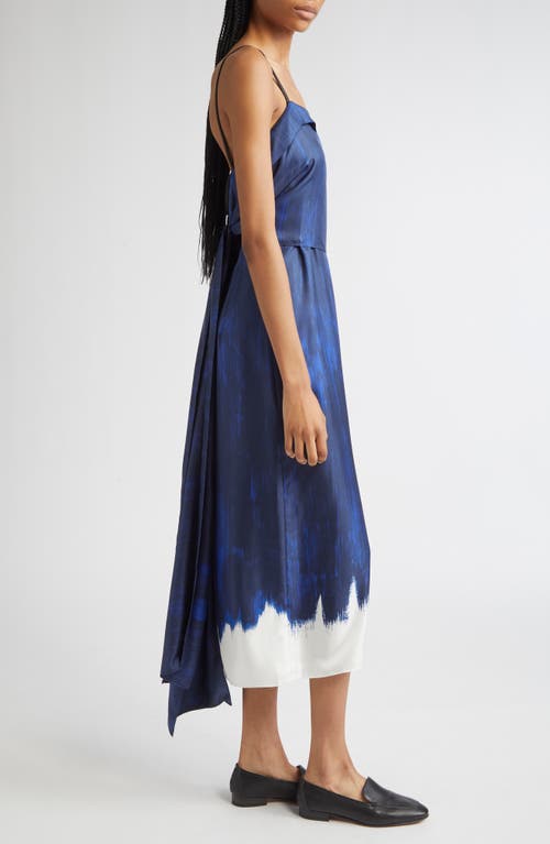 Proenza Schouler Wilma Abstract Print Layered Silk Dress In Blue