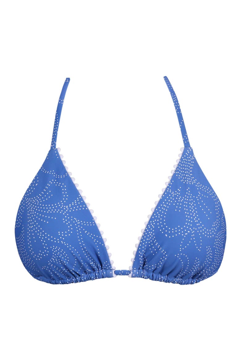 Pom Pom Triangle Bikini Swimsuit Top, Alternate, color, TRAILBLAZER