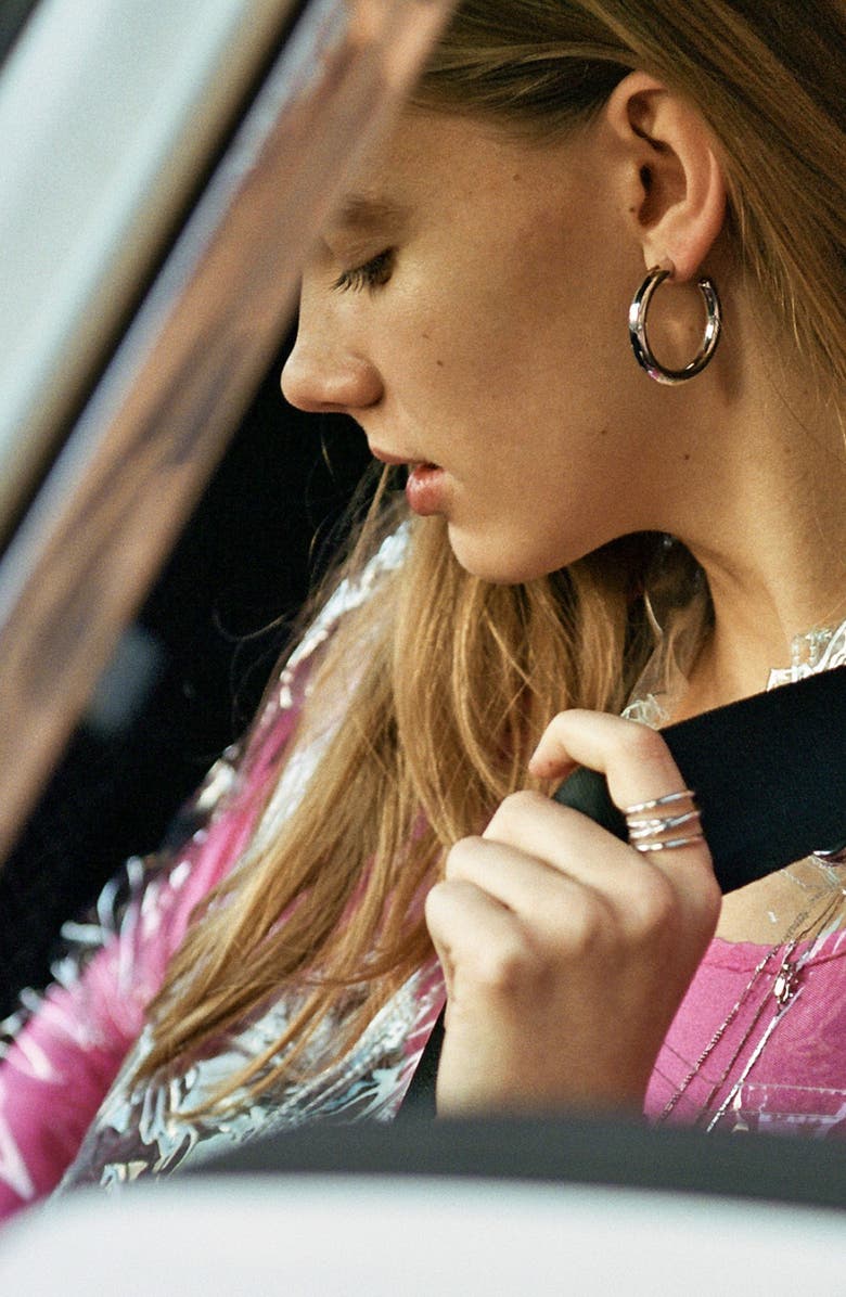 Maria Black Disruption Hoop Earring, Alternate, color, 