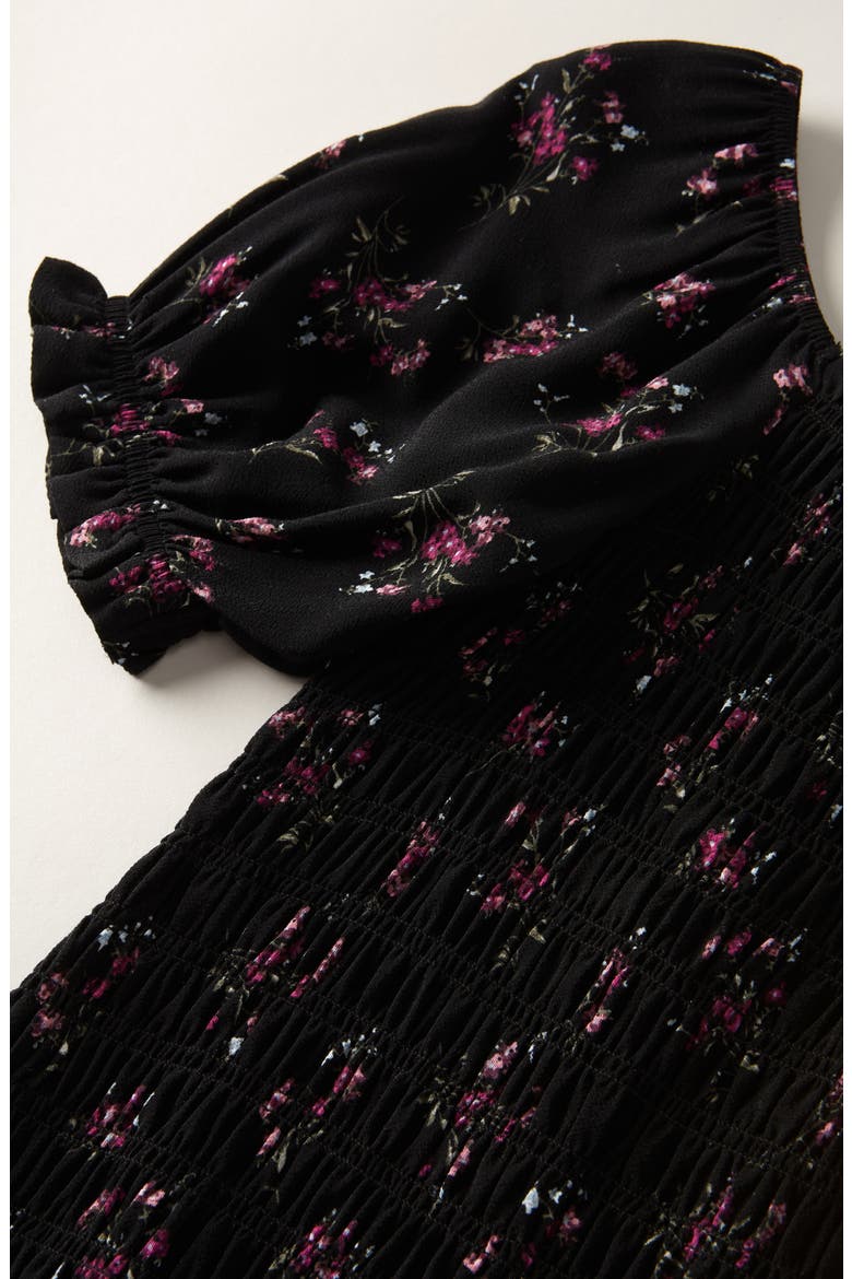 Kids' Smocked Dress, Alternate, color, BLACK CLIMBING FLORAL
