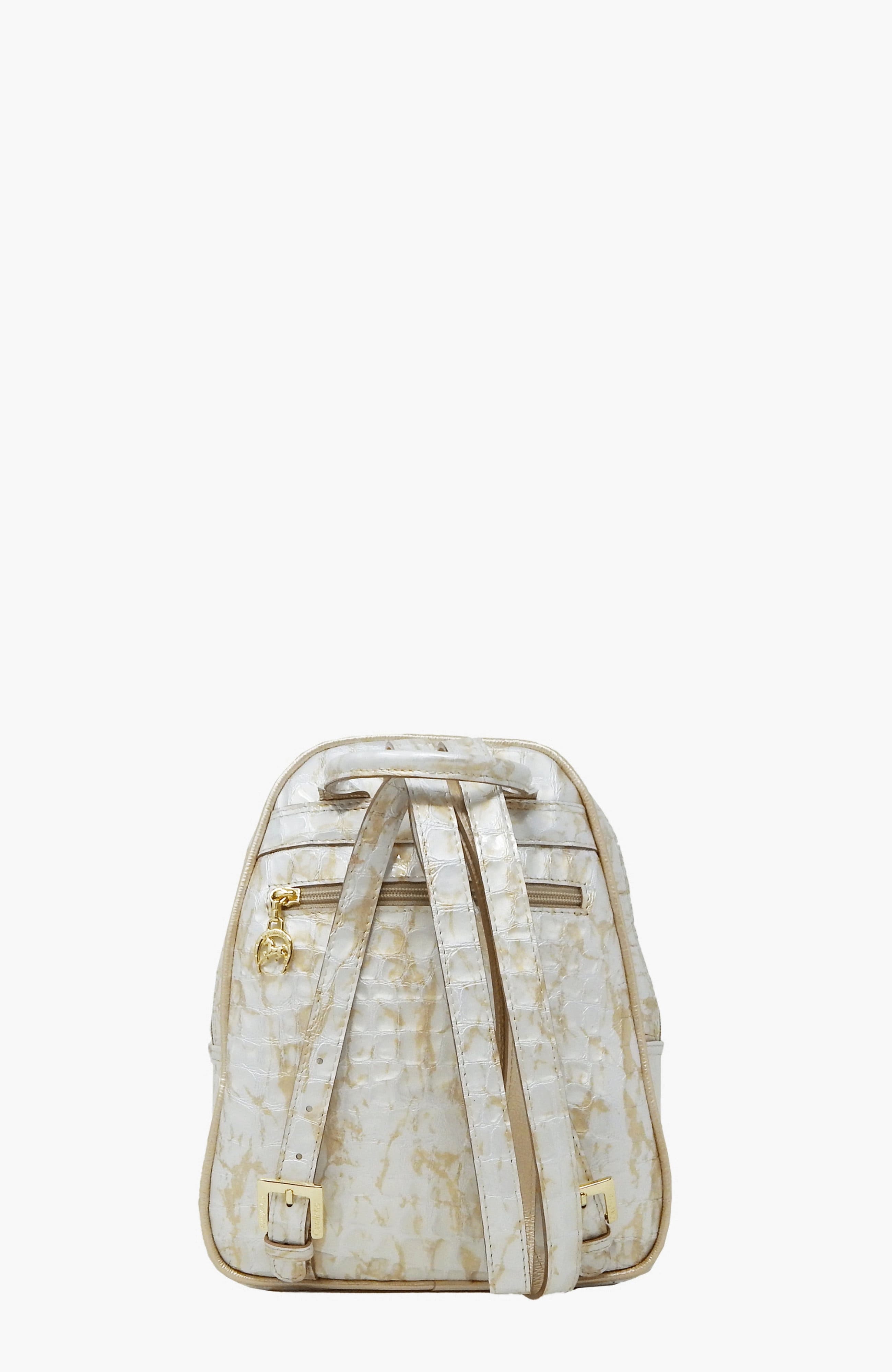 Gallop Patent Leather Backpack 525, Alternate, color, Beige / White