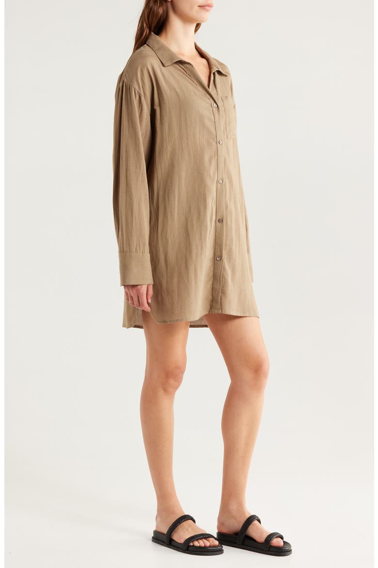 Oversized Cover-Up Shirt, Alternate, color, OLIVE COVERT