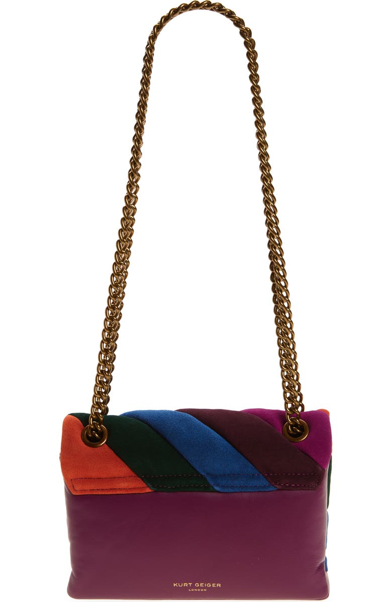 Kurt Geiger London Mini Soho Quilted Leather Shoulder Bag, Alternate, color, Purple Multi