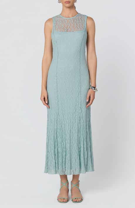 Annabella Lace Overlay Midi Dress