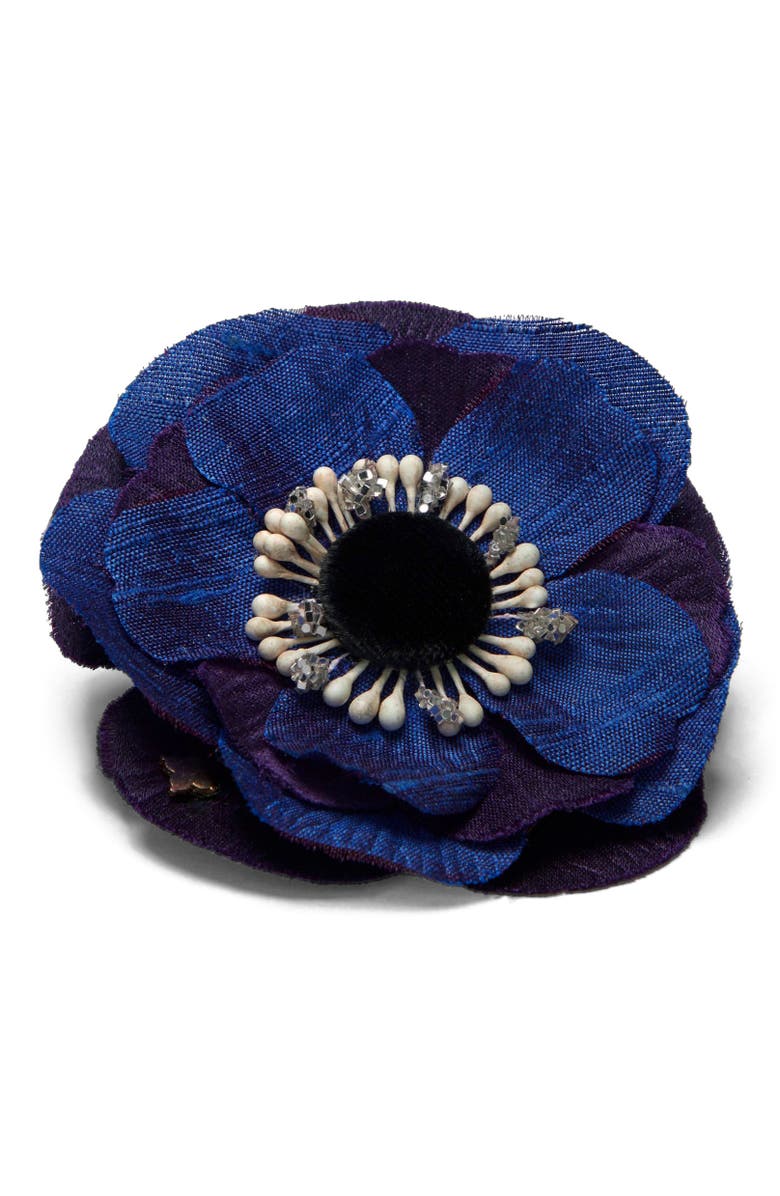 Helena Simon The Indigo Anemone Floral Brooch, Alternate, color, Indigo