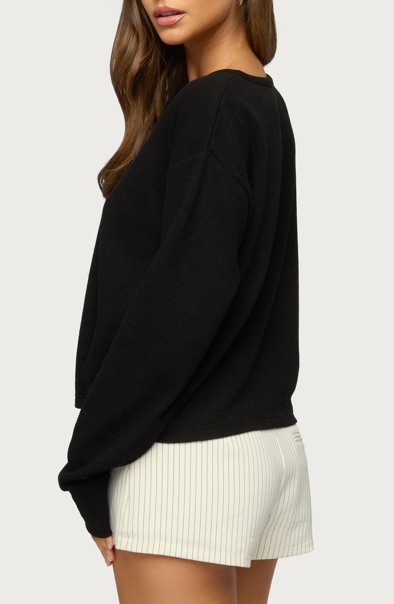 EDIKTED Deni Waffle Knit Henley, Alternate, color, 