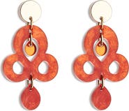 Toolally Mini Batik Earrings - Sienna Red & Orange Mirror