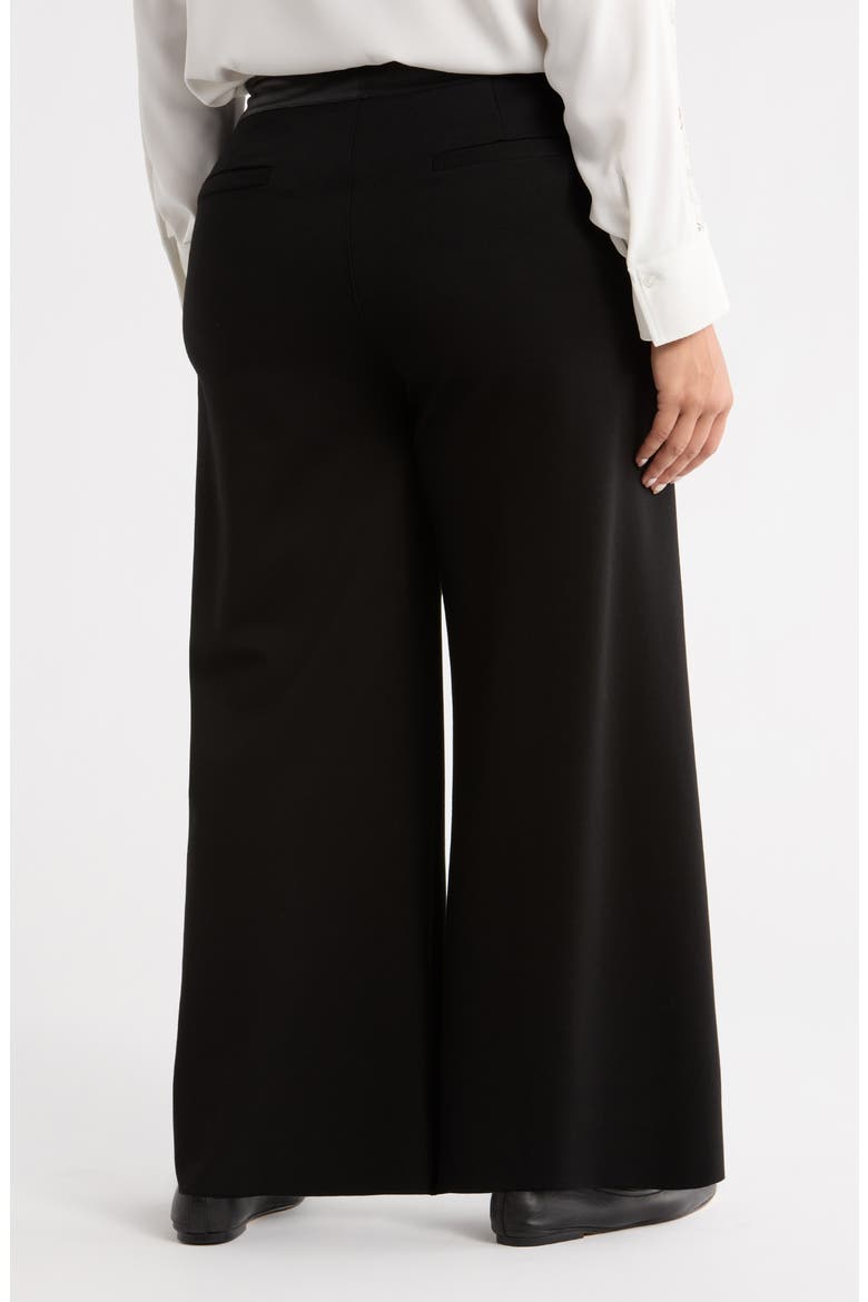 Denver High Waist Ankle Wide Leg Ponte Pants, Alternate, color, BLACK