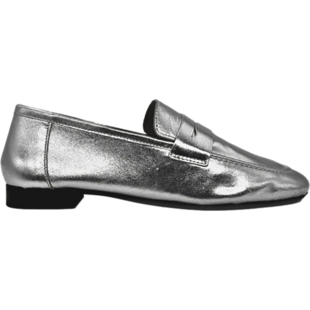 Amie Rafa Tennis Leather Loafers in Silver at Nordstrom, Size 7