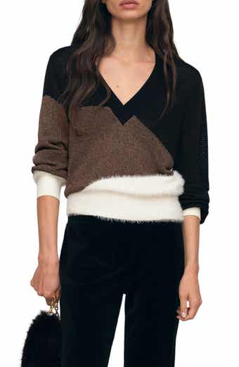 Harley Metallic Colorblock V Neck Sweater