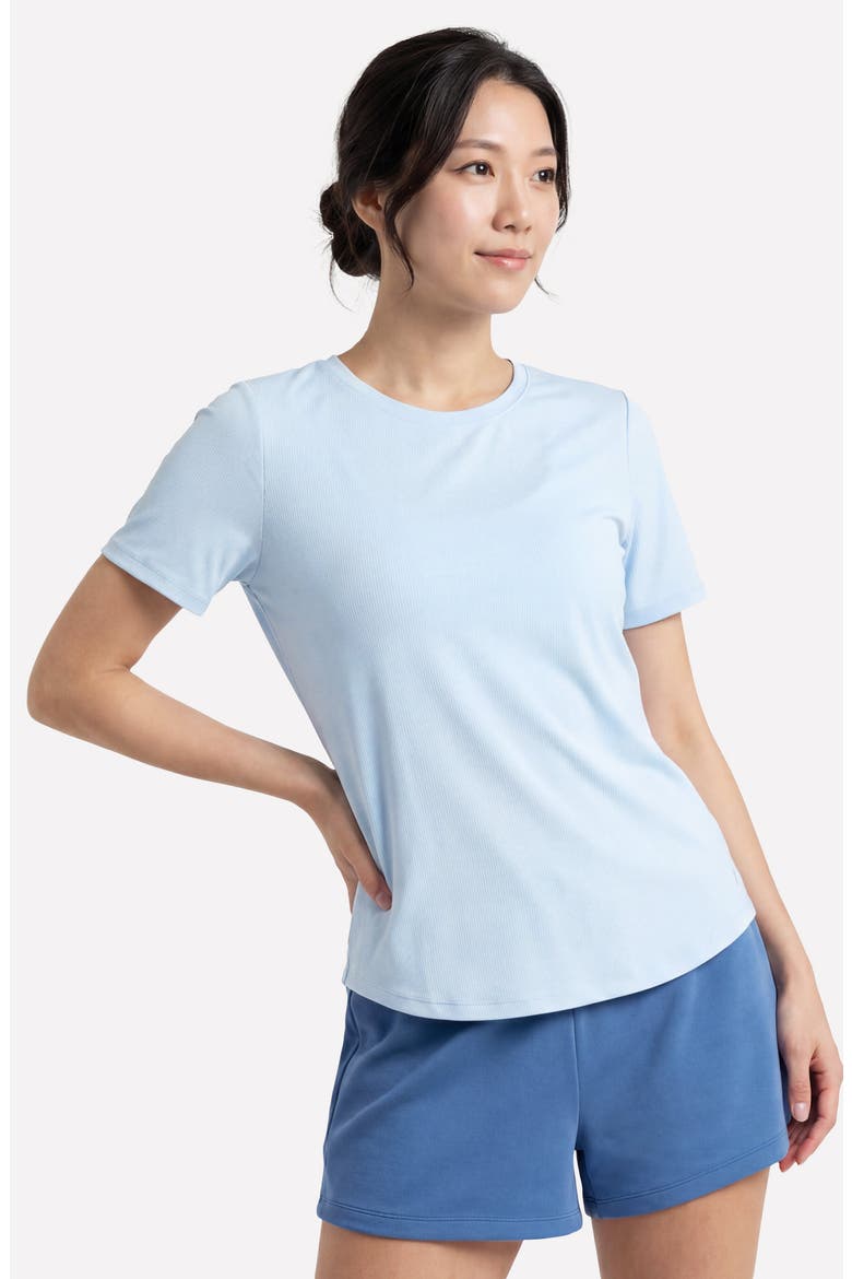 GoWalk® Luxe Rib T-Shirt, Alternate, color, RAIN BLUE