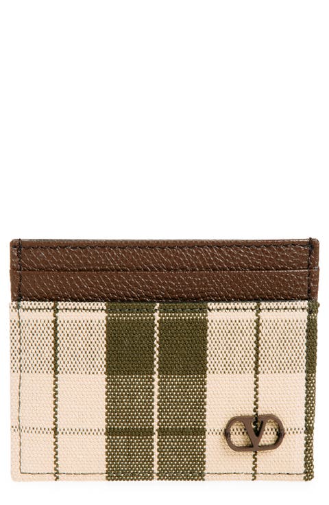 VLOGO Signature Check Canvas & Leather Card Case