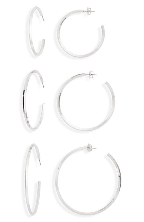 Flat Edge 3-Pack Hoop Earrings