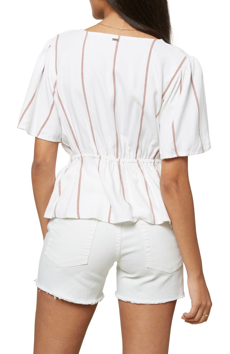 O'Neill Wes Stripe Short Sleeve Woven Top, Alternate, color, 
