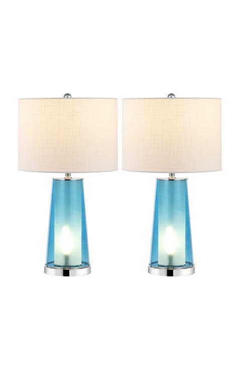 Tryon 26" Modern Minimalist Glass/Iron Nightlight LED Table Lamp (Set of 2)