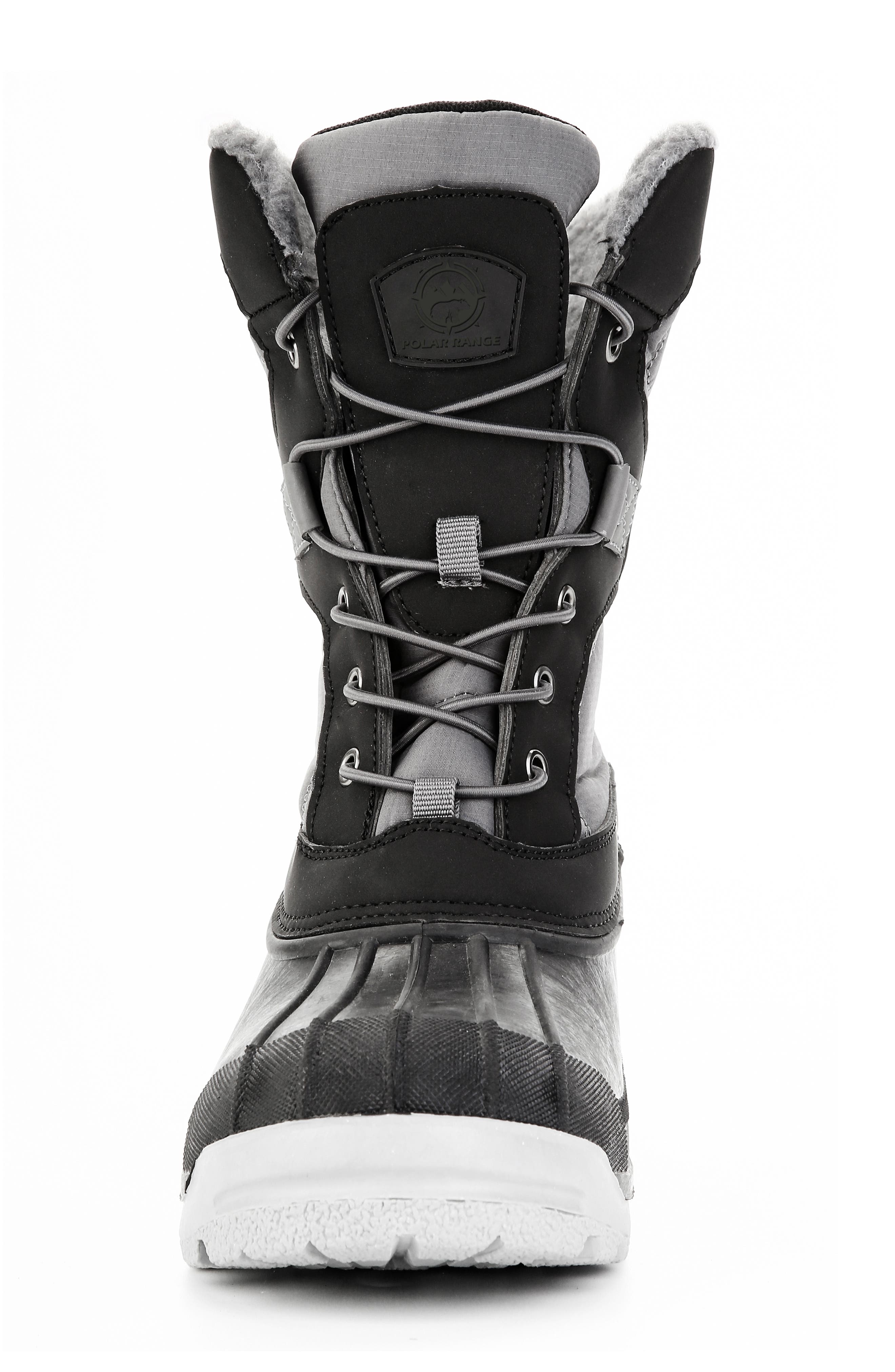 POLAR RANGE Arctic Waterproof Faux-Fur Lined Duck Toe Snow Boot, Alternate, color, Grey