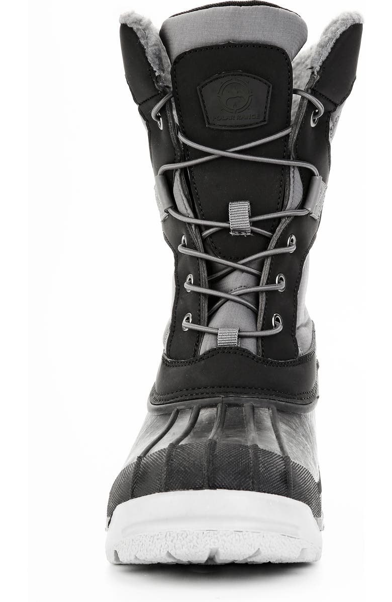 POLAR RANGE Arctic Waterproof Faux-Fur Lined Duck Toe Snow Boot, Alternate, color, Grey