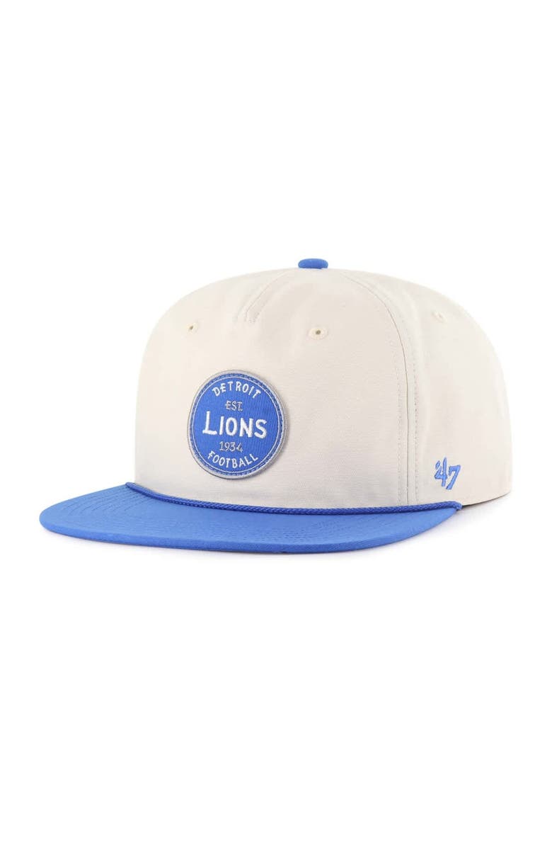 '47 Men's '47 Natural Detroit Lions Payson Captain Adjustable Hat, Main, color, Natural