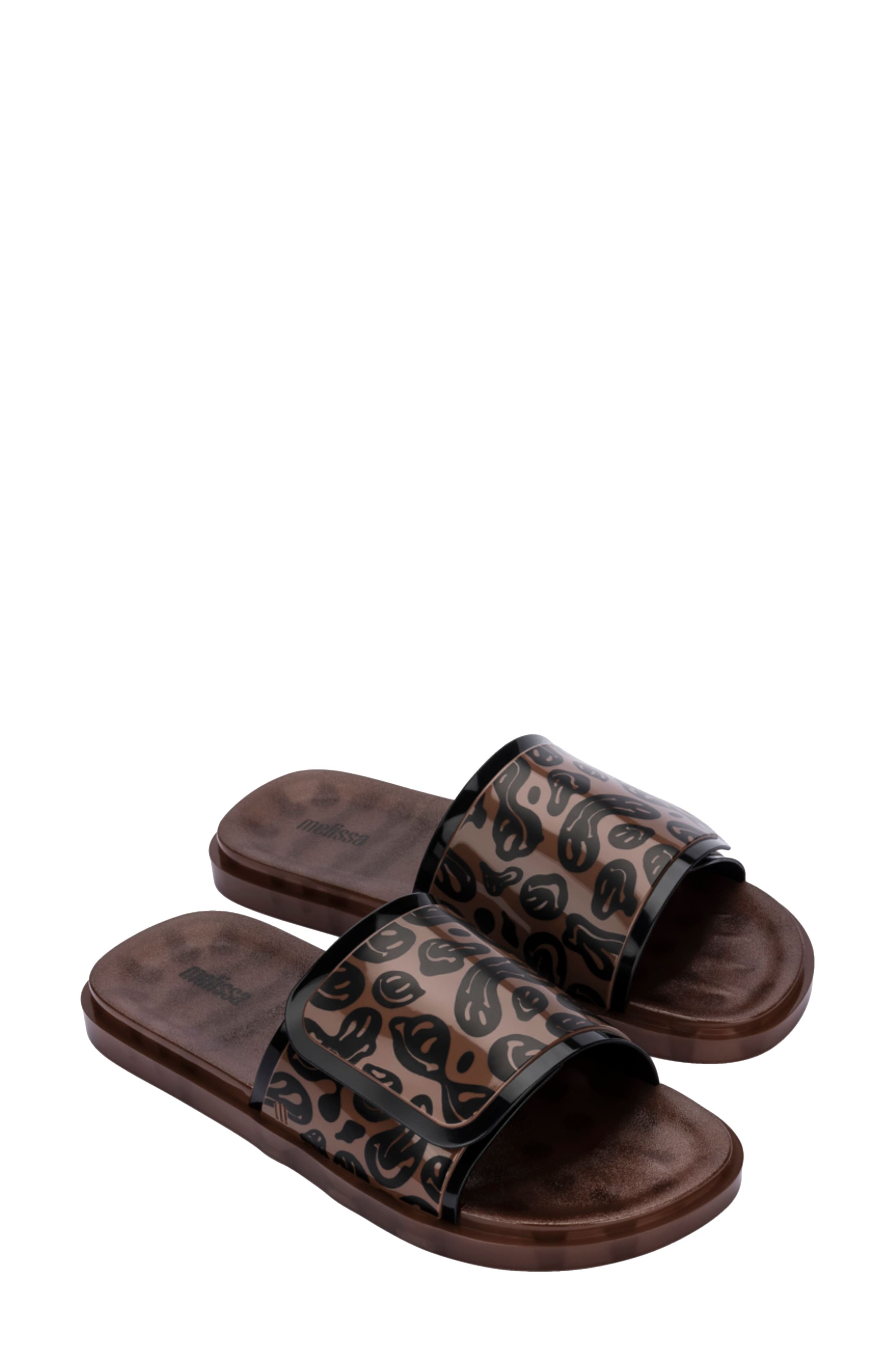Groovy Slide Sandal, Main, color, BROWN/ BLACK