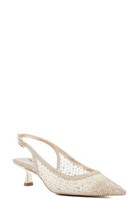 Ciana Slingback Pointed Toe Kitten Heel Pump (Women)