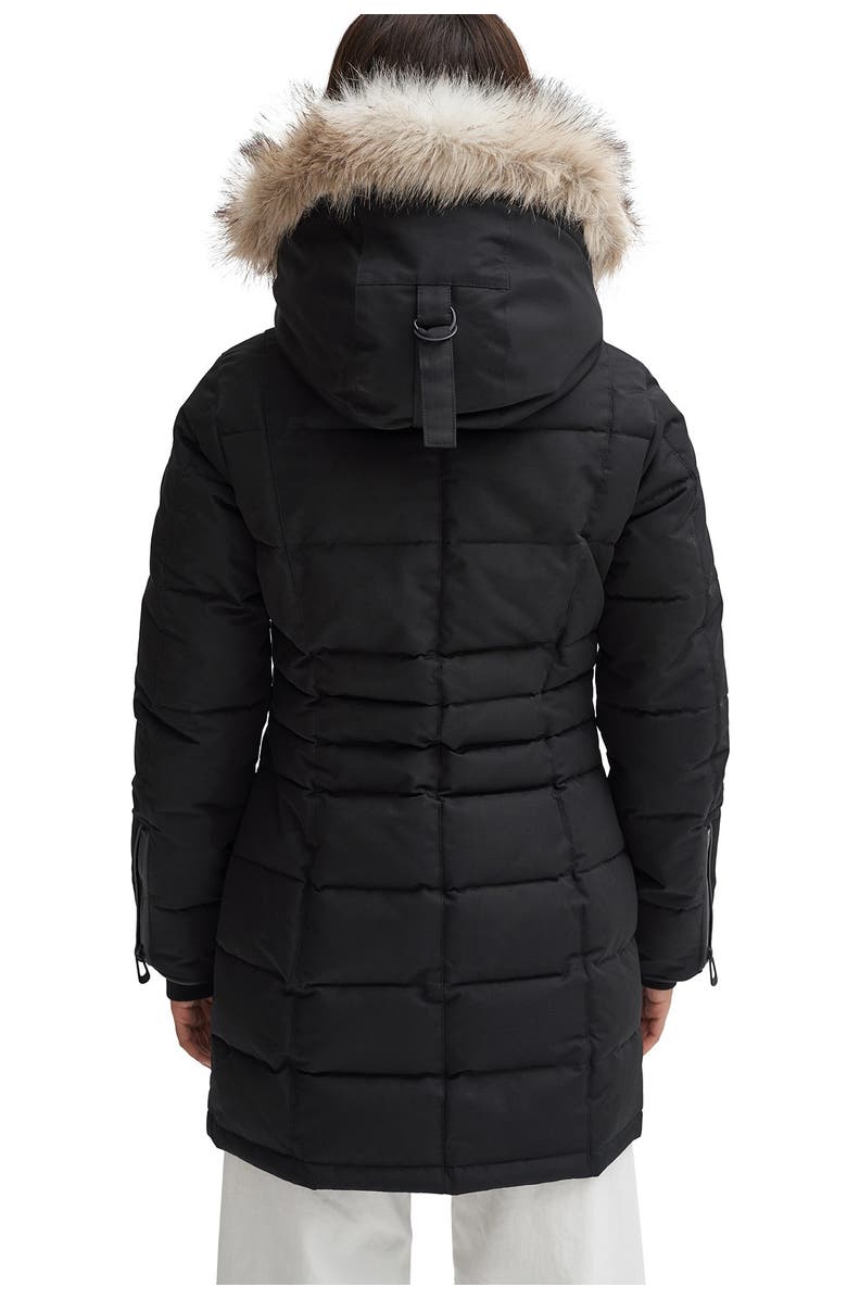 Noize Harper Quilted Faux Fur Trim Parka, Main, color, 