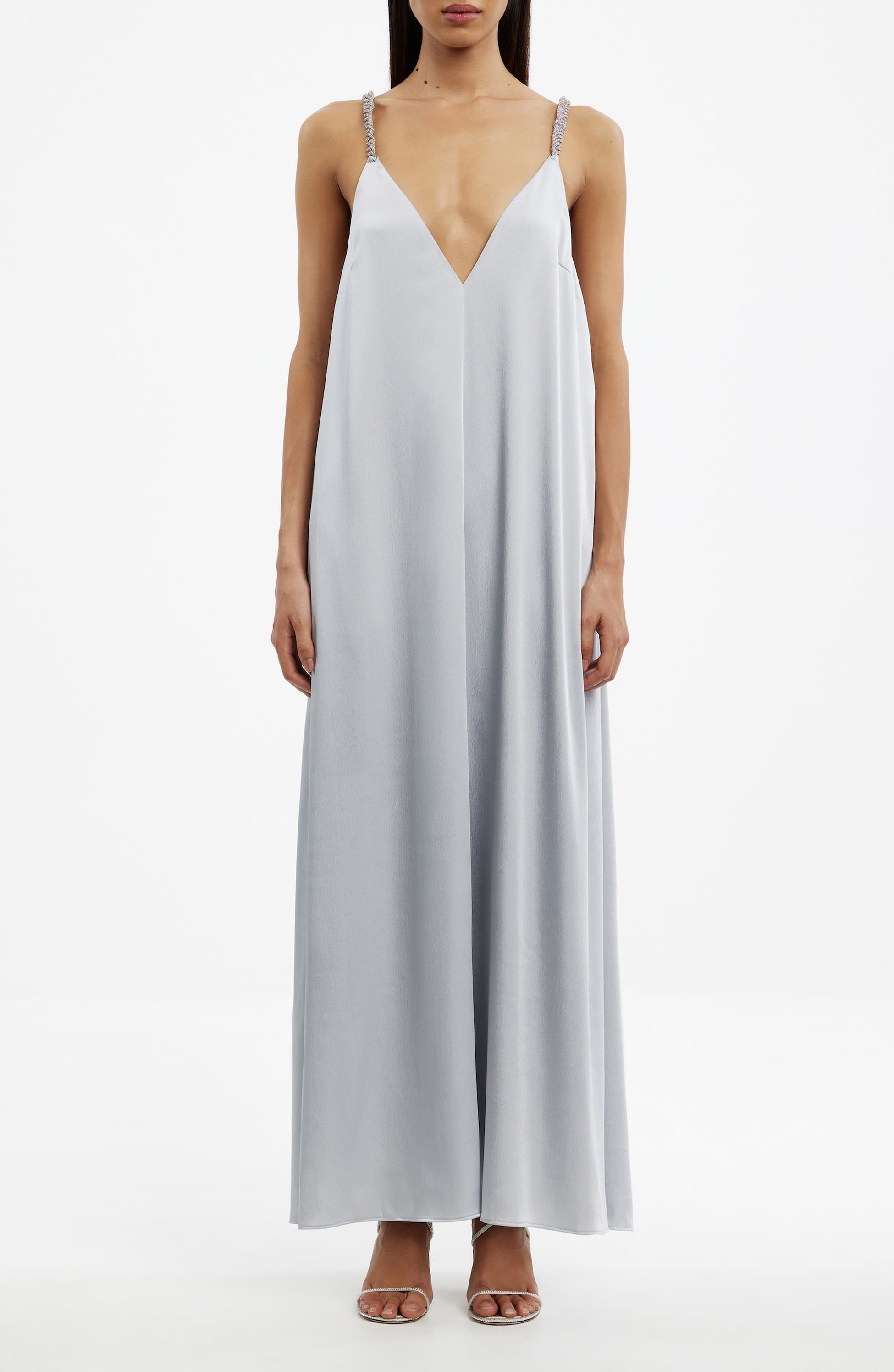 Significant Other Abbey Trapeze Maxi Dress, Main, color, Pewter