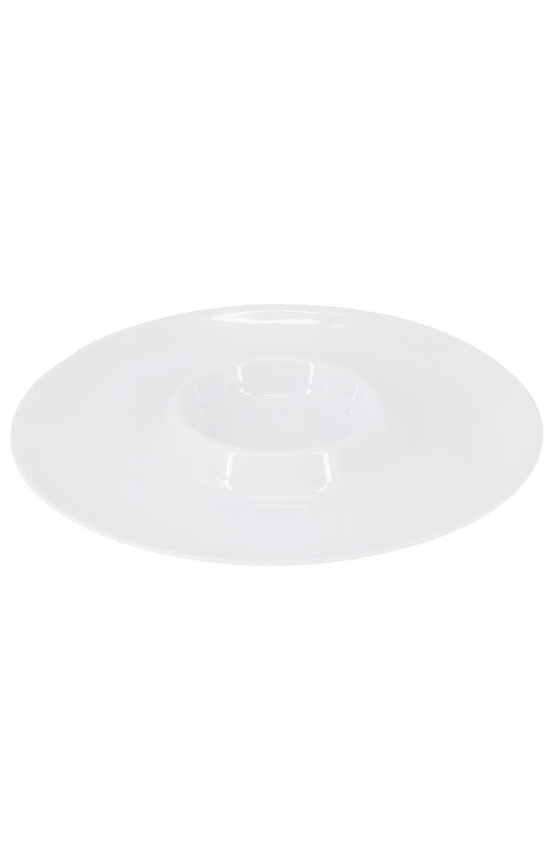 Gibson Grayson 12 Piece 12 Inch Round Melamine Chip and Dip Platter Set, Alternate, color, White