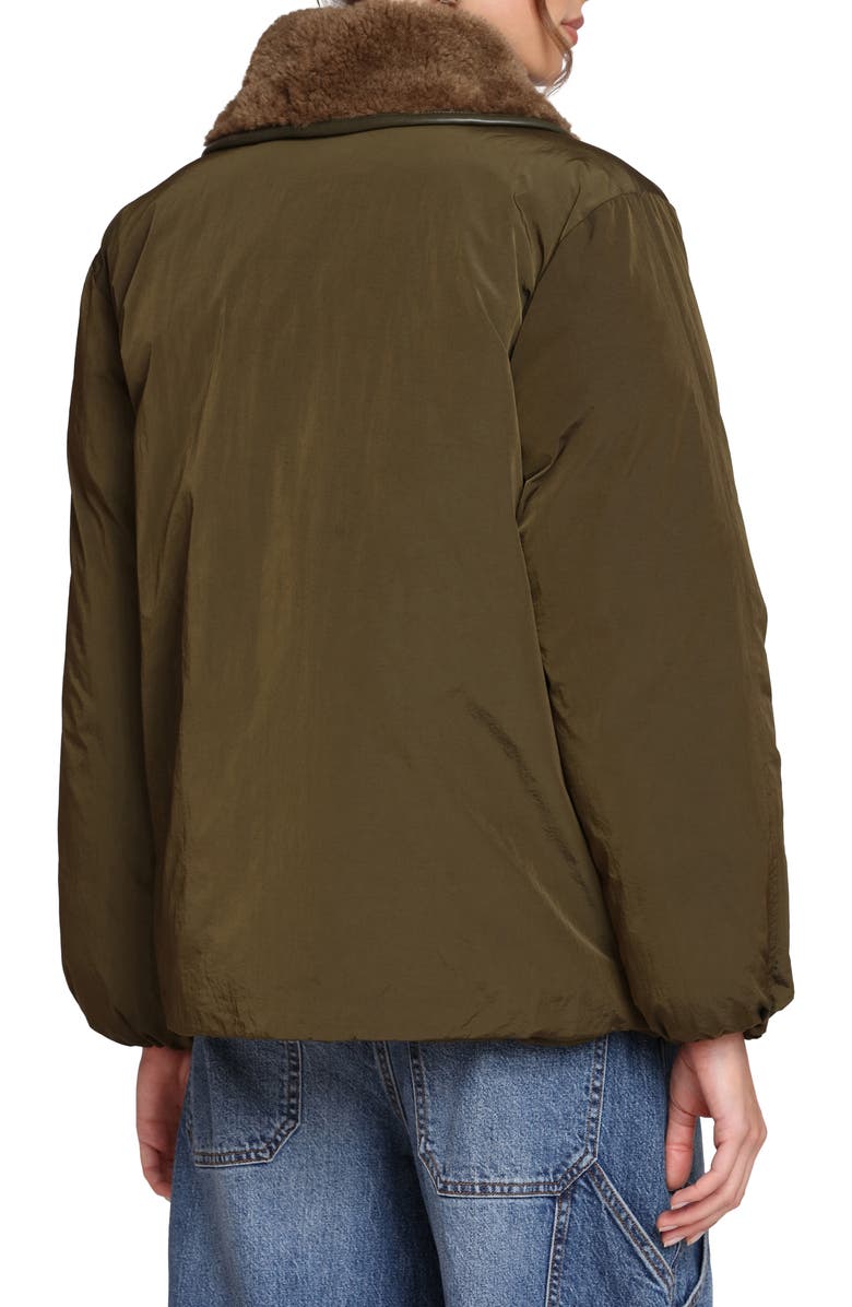 Avec Les Filles Faux Fur Shawl Collar Padded Balloon Jacket, Alternate, color, Olive